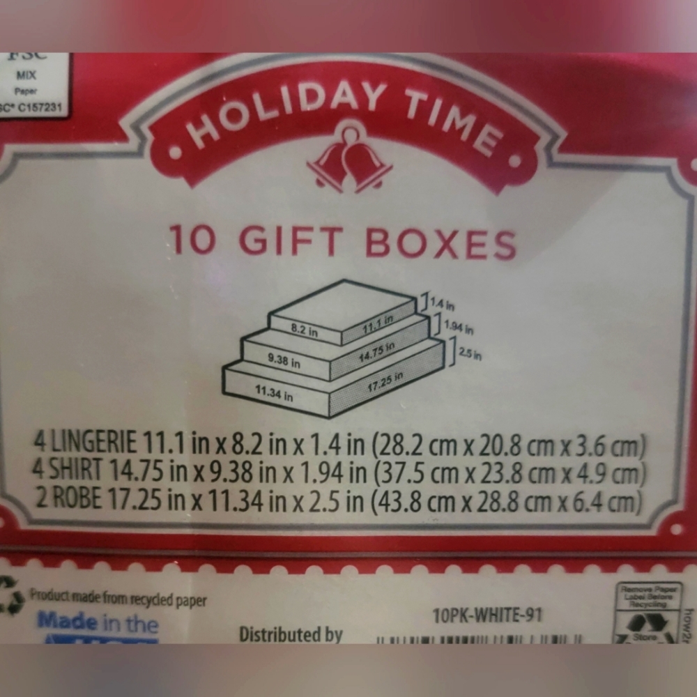 NEW GIFT BOXES PACK OF 10 WHITE